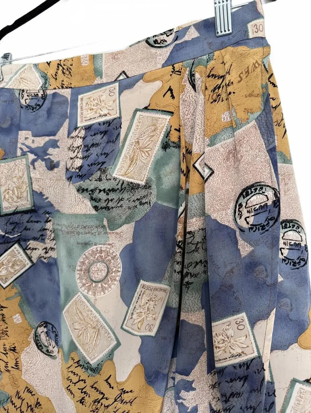 Quinn‎ 100% Pure Silk Vintage Print Skirt